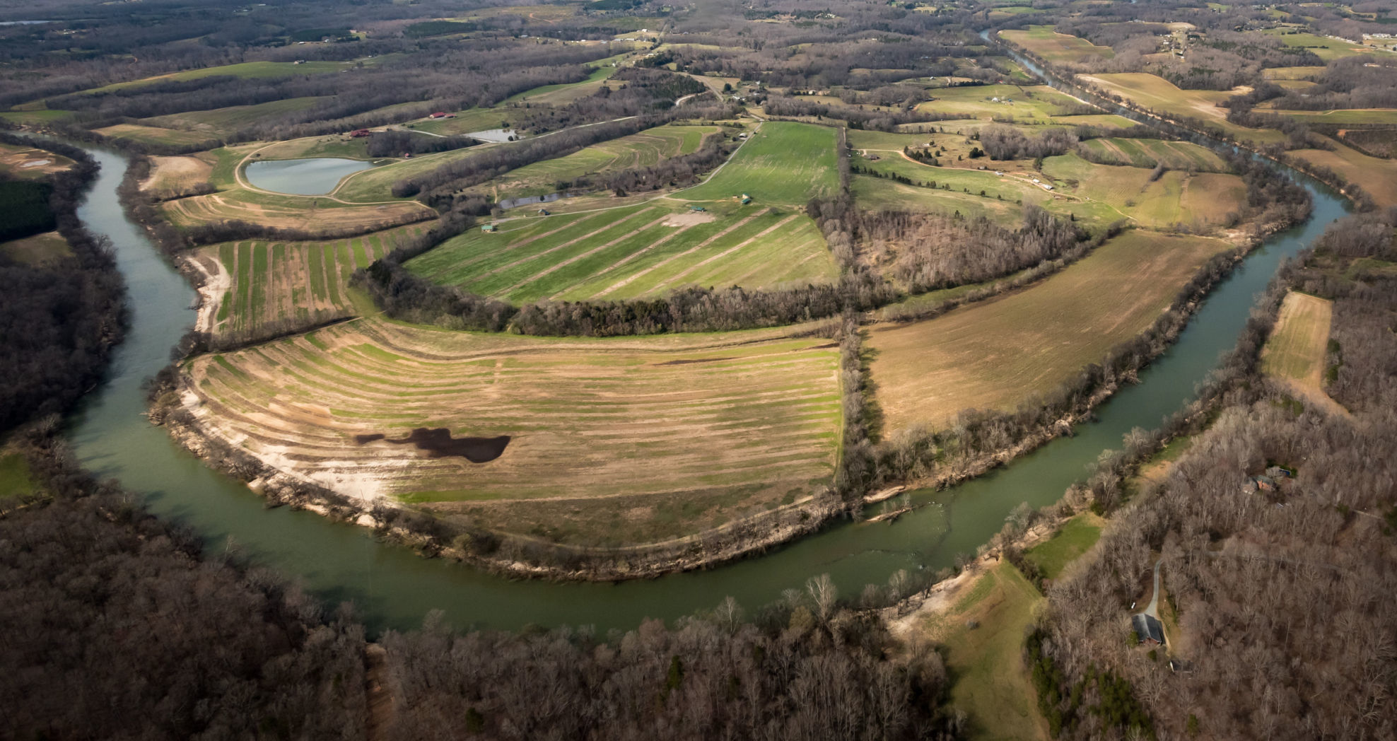 Aerial View of Yadkin River for Creek Week